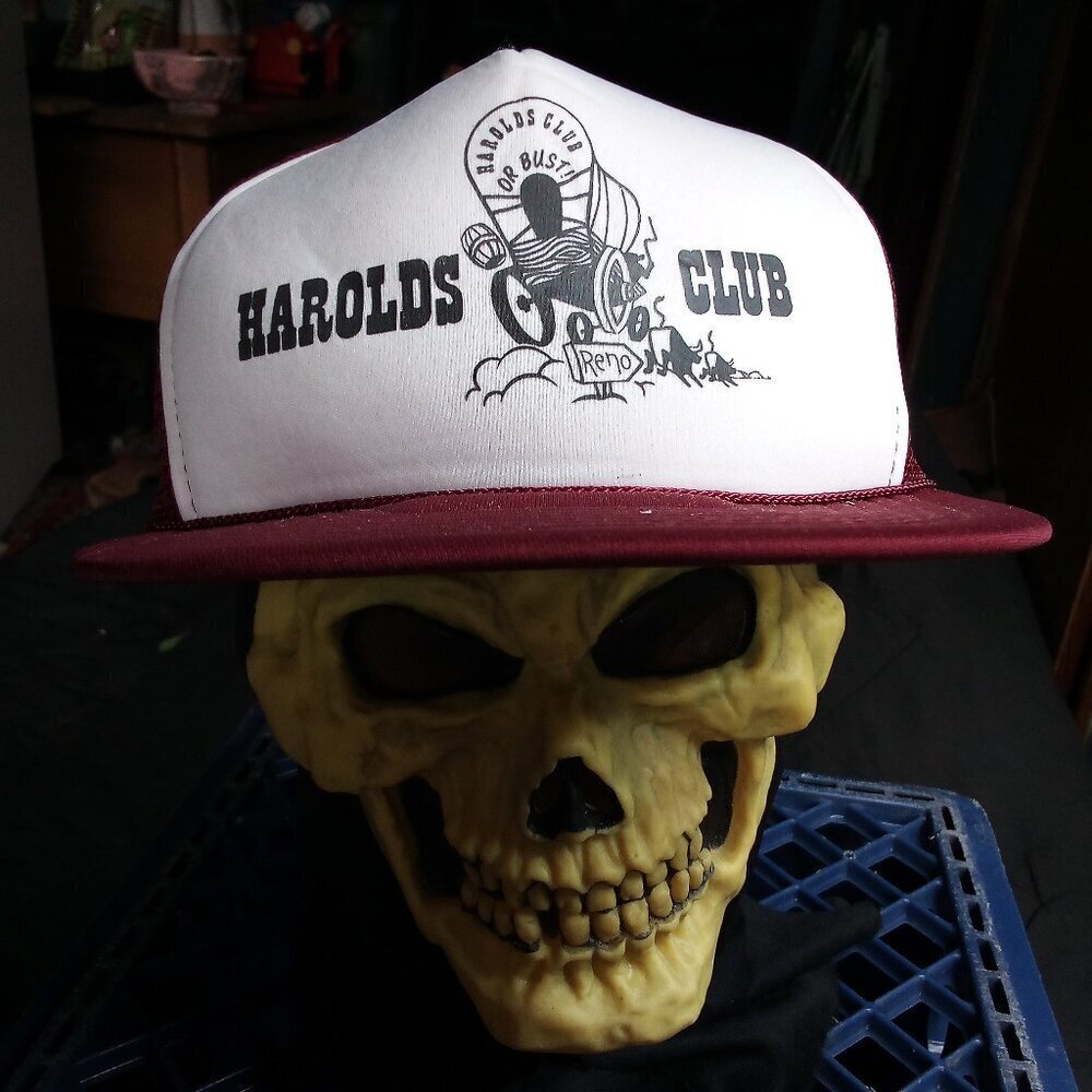 Deadstock Vintage Harolds Club Reno Snap Trucker Hat Cap